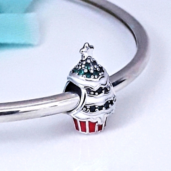 Christmas tree CUPCAKE charm S925 Pandora compatible - Picture 3 of 4